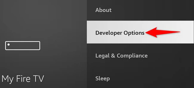 Firestick Developer Options Menu