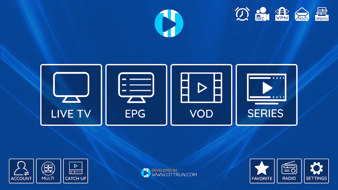 XCIPTV Player main dashboard and live channels on Firestick