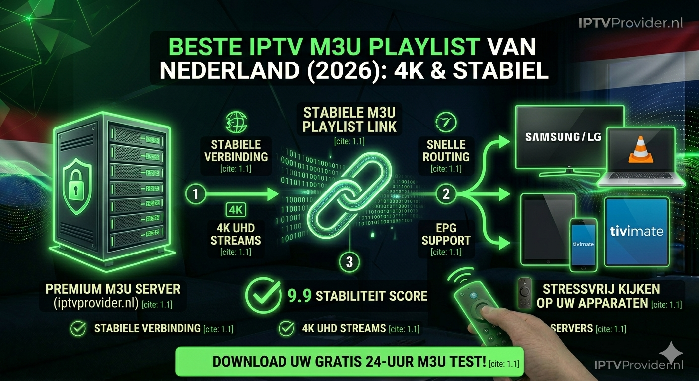 IPTV M3U Playlist Gids Nederland - overzicht dashboard